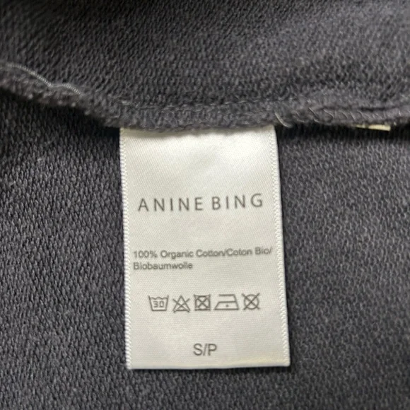 Anine Bing Size Small Ramona Sweatshirt in Washed Black - Picture 8 of 8